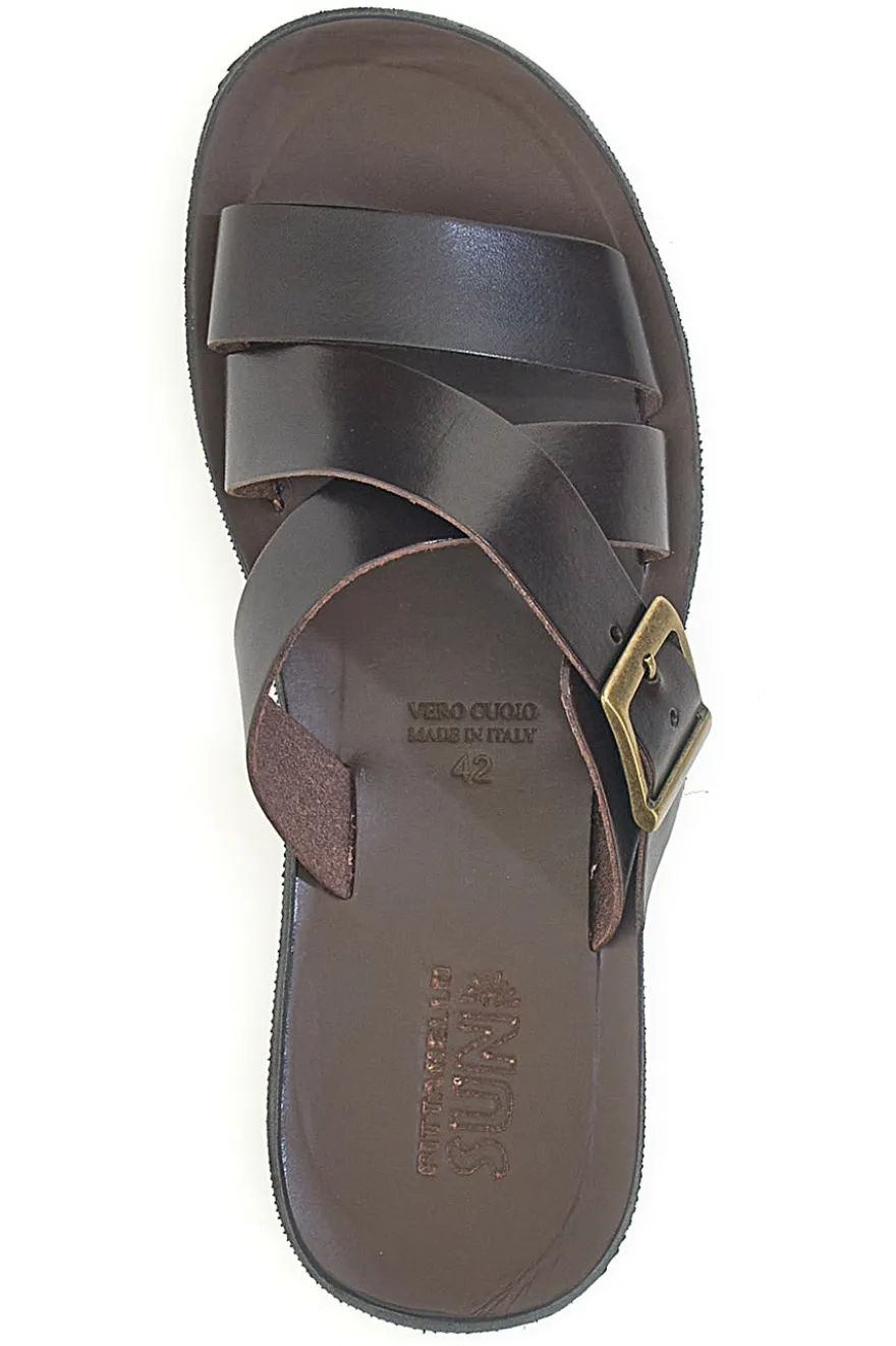 Ciabatte Marroni in pelle e cuoio Pittarello sun 4510