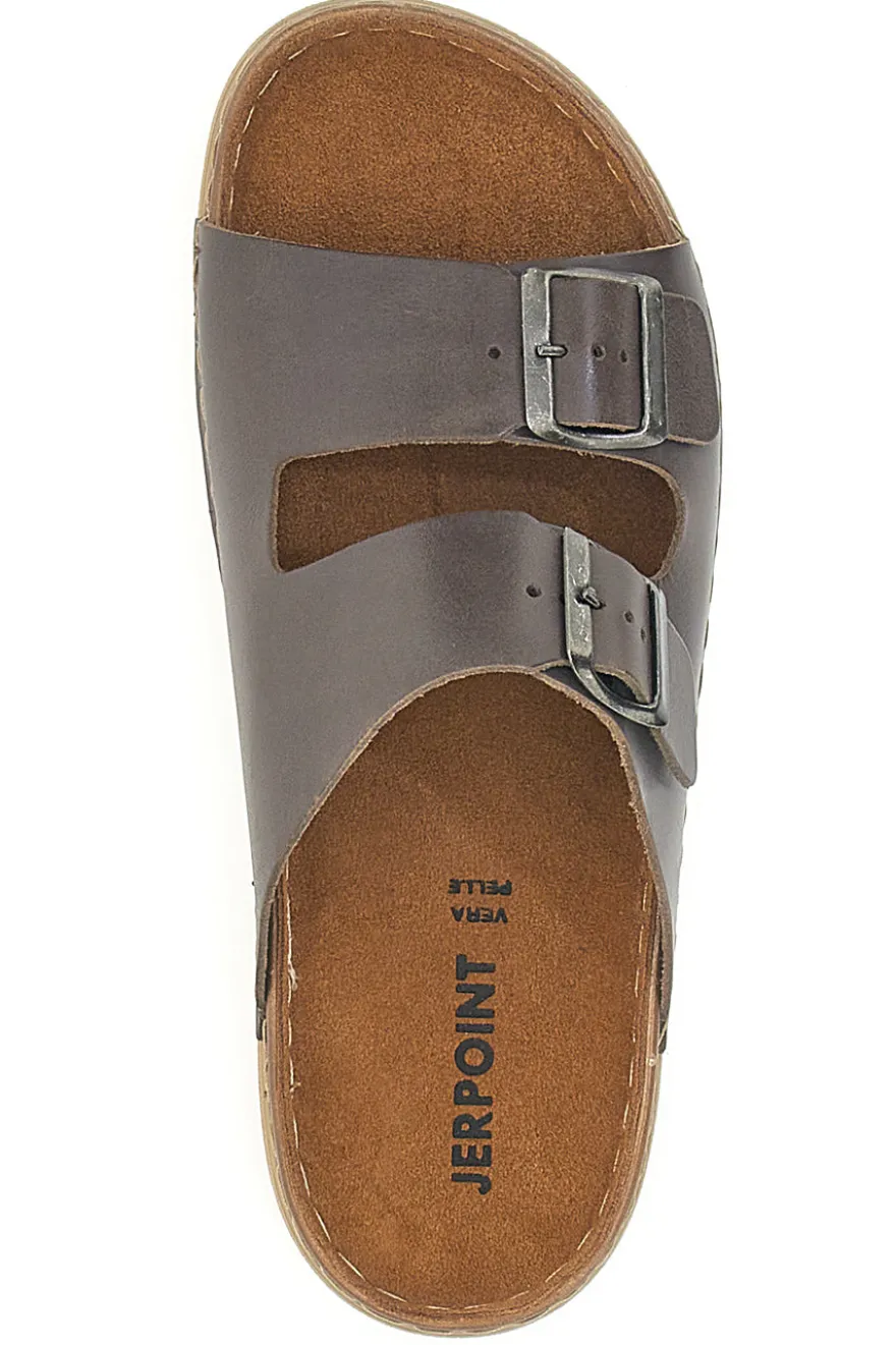 Ciabatte Marroni In Vera Pelle da Uomo Jerpoint 9303