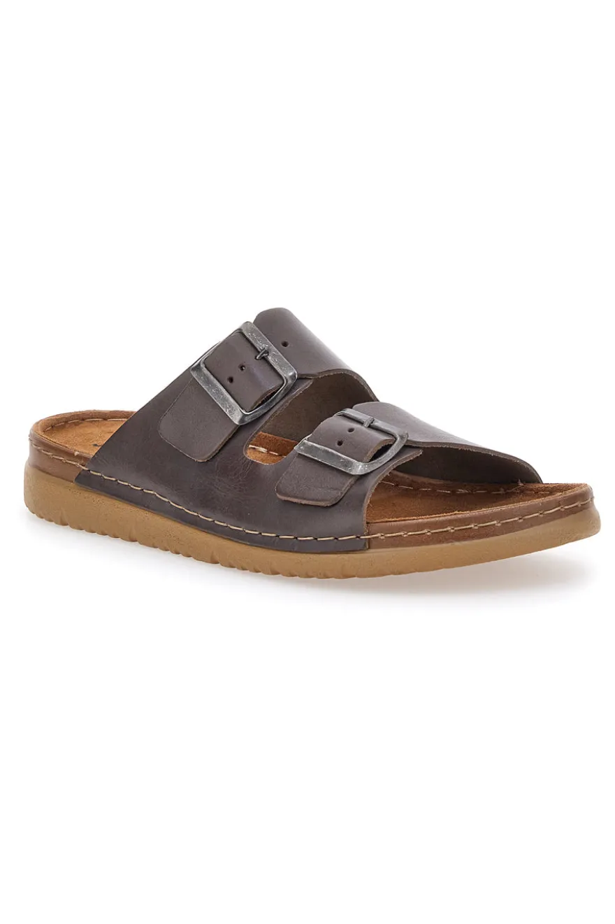 Ciabatte Marroni In Vera Pelle da Uomo Jerpoint 9303