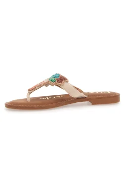 Ciabatte Marroni Infradito con Perline Fun Beach 468