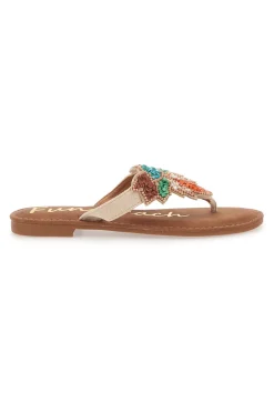 Ciabatte Marroni Infradito con Perline Fun Beach 468