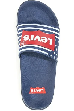 Ciabatte Navy con Logo Rosso in Silicone LEVI'S POOL