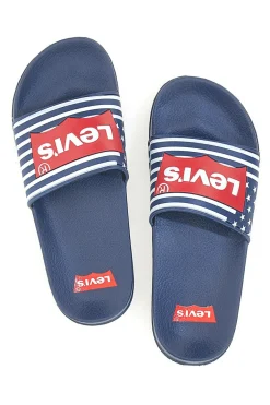 Ciabatte Navy con Logo Rosso in Silicone LEVI'S POOL