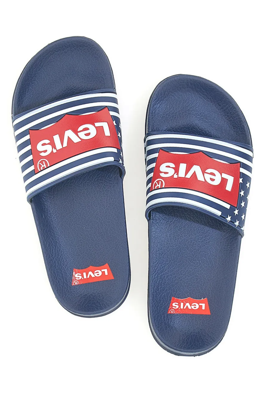 Ciabatte Navy con Logo Rosso in Silicone LEVI'S POOL