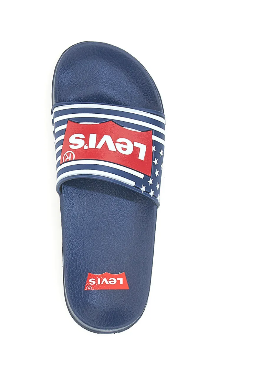 Ciabatte Navy con Logo Rosso in Silicone LEVI'S POOL