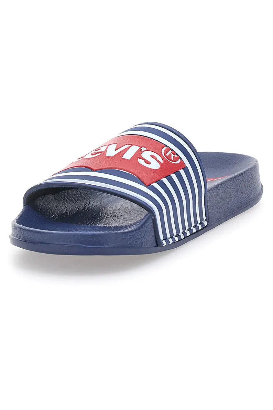 Ciabatte Navy con Logo Rosso in Silicone LEVI'S POOL