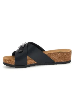 Ciabatte nere con catena e sottopiede in pelle Pittarello Eco 293A121SR