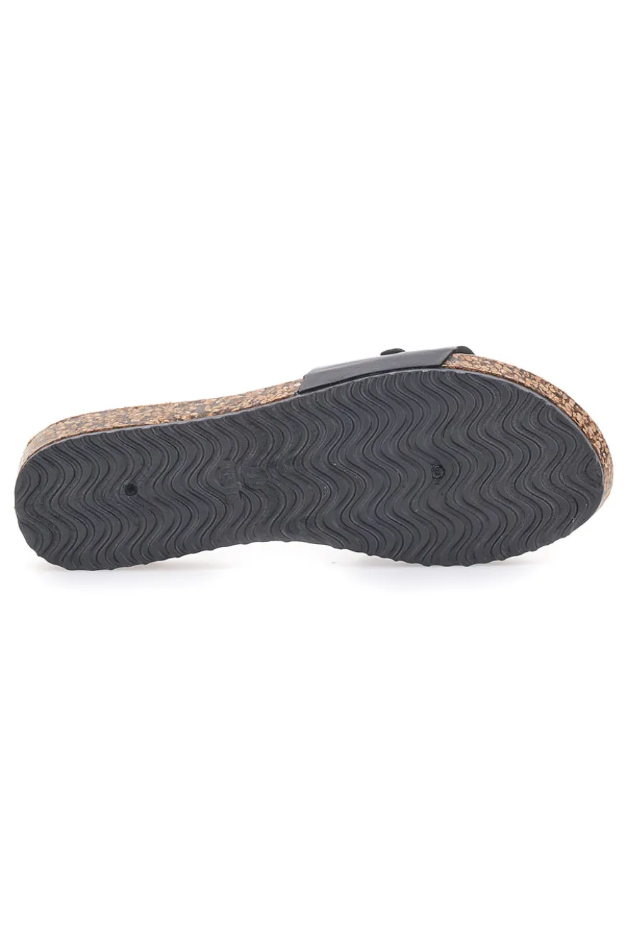 Ciabatte nere con catena dorata Fun Beach 14192