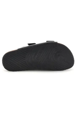 Ciabatte nere con doppia fascia regolabile Made in Italy in vera pelle Superga S31C731