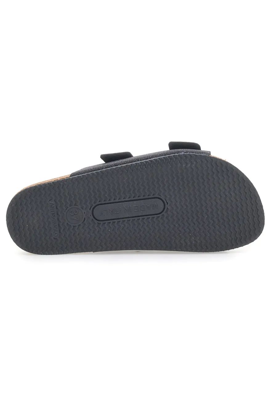 Ciabatte Nere con Doppia Fibbia Made in Italy PITTARELLO TIERRA 335A20630SR