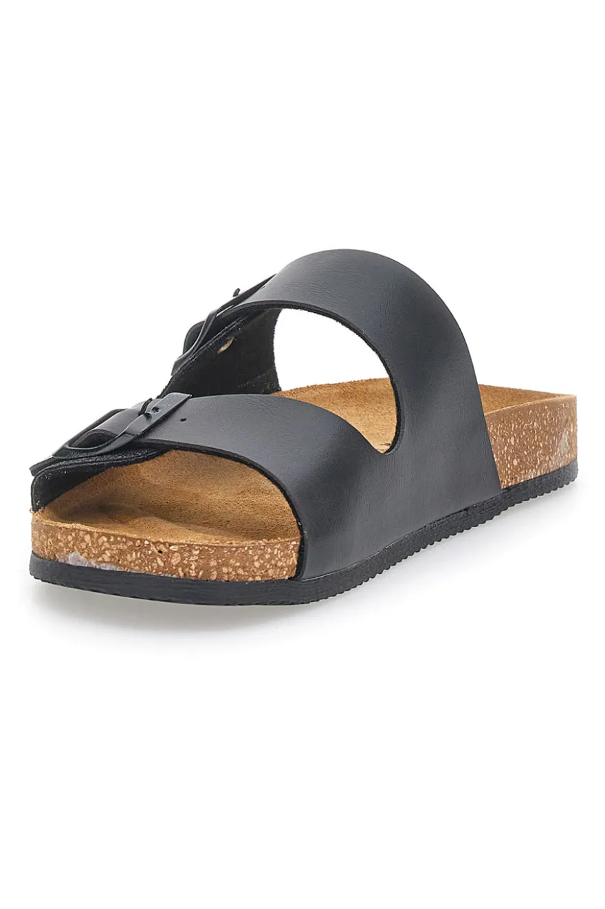 Ciabatte Nere con Doppia Fibbia Made in Italy PITTARELLO TIERRA 335A20630SR
