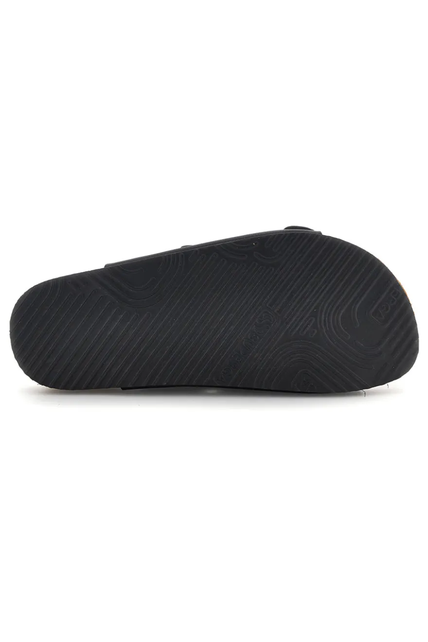 Ciabatte Nere con Doppia Fibbia Superga S31T618