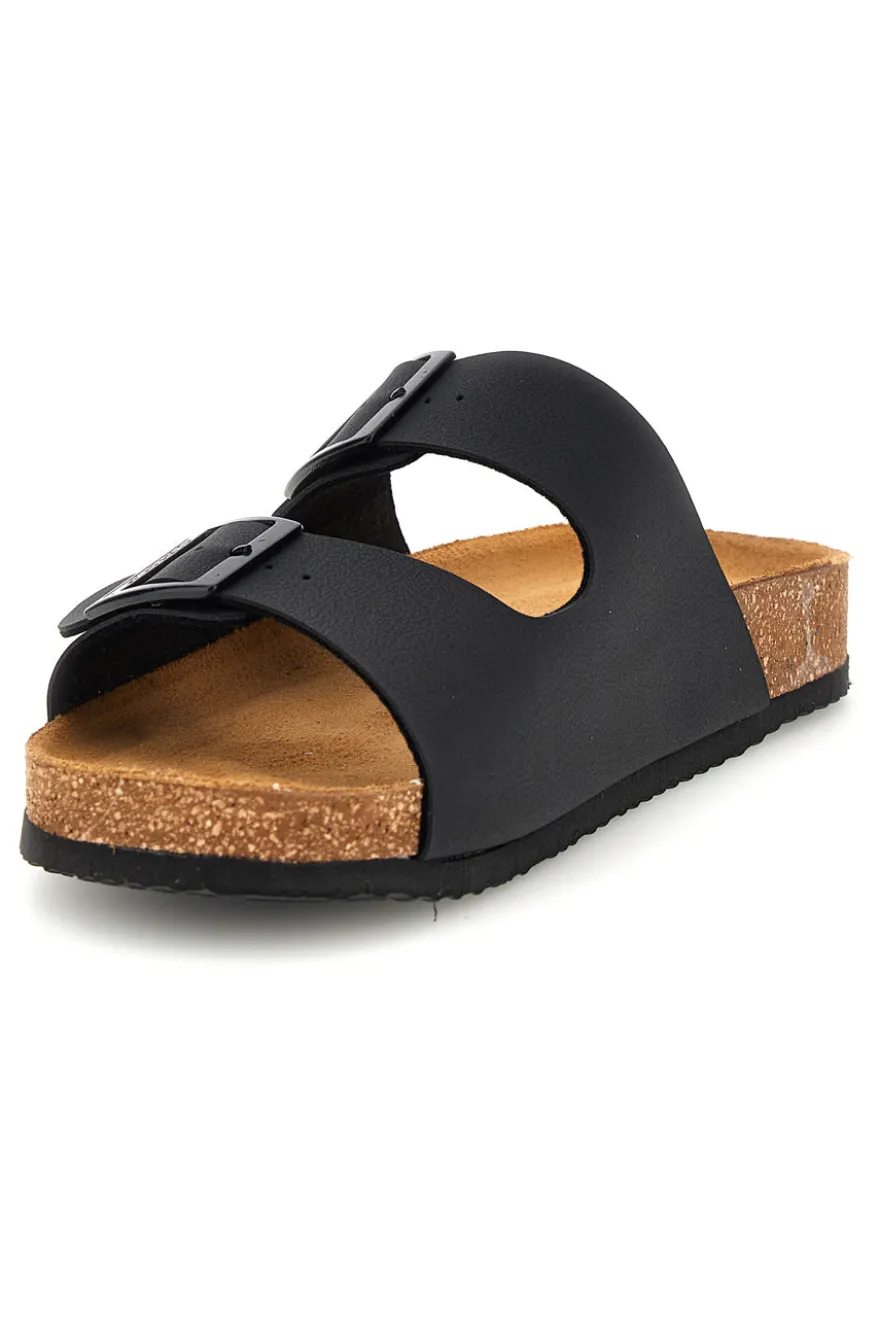 Ciabatte Nere con Doppia Fibbia Superga S31T618