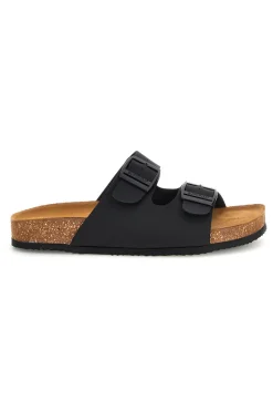 Ciabatte Nere con Doppia Fibbia Superga S31T618
