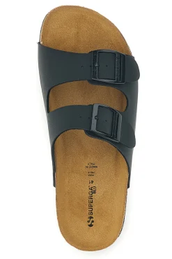 Ciabatte Nere con Doppia Fibbia Superga S31T618