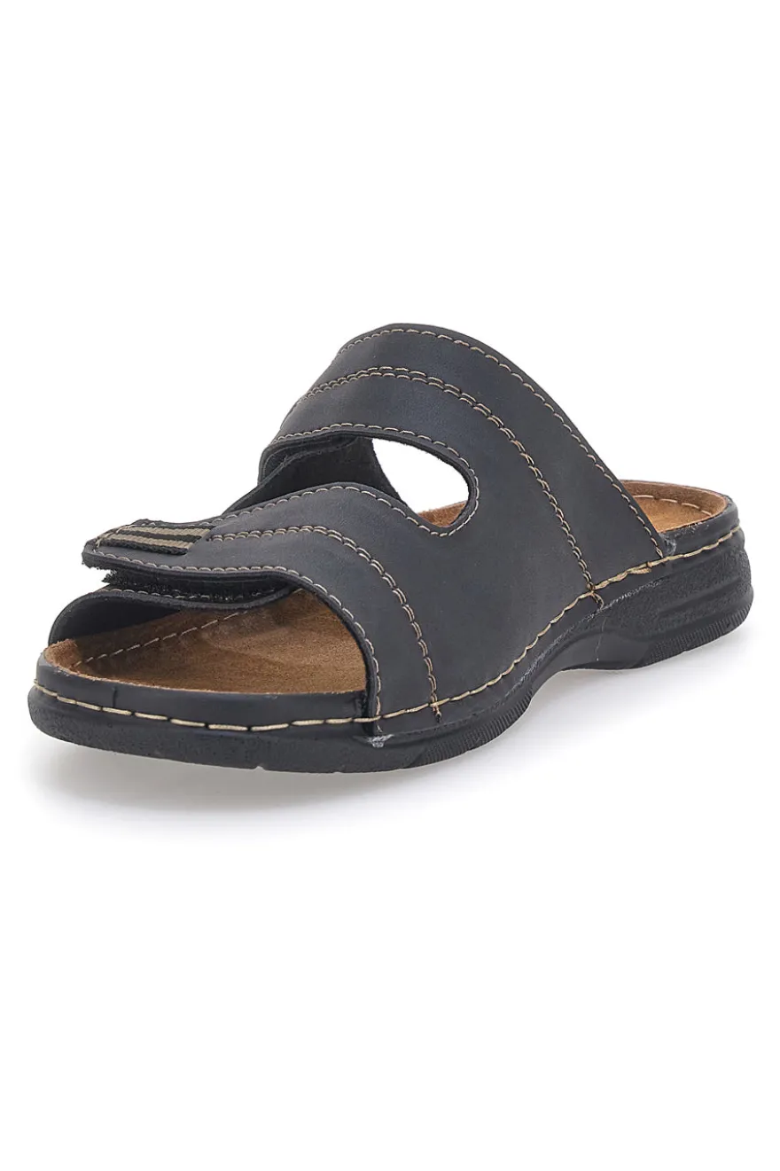 Ciabatte nere con doppia fascia regolabile JERPOINT 612PS