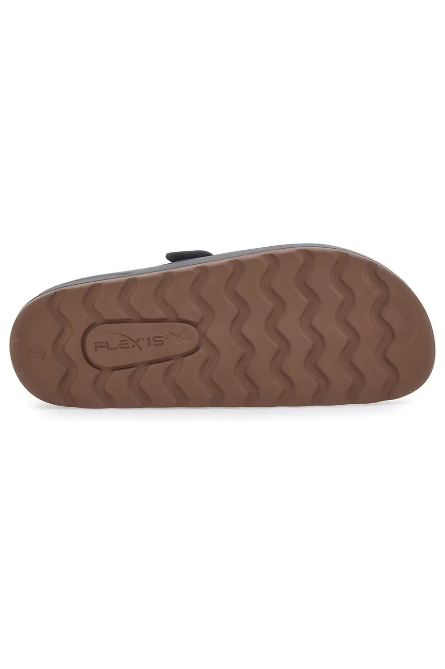 Ciabatte nere con doppia fibbia suola flessibile JERPOINT B100BPS