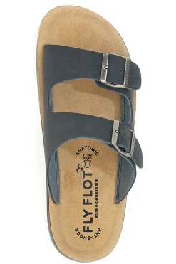 Ciabatte nere con doppia fibbia e plantare anatomico FLY FLOT 781714C