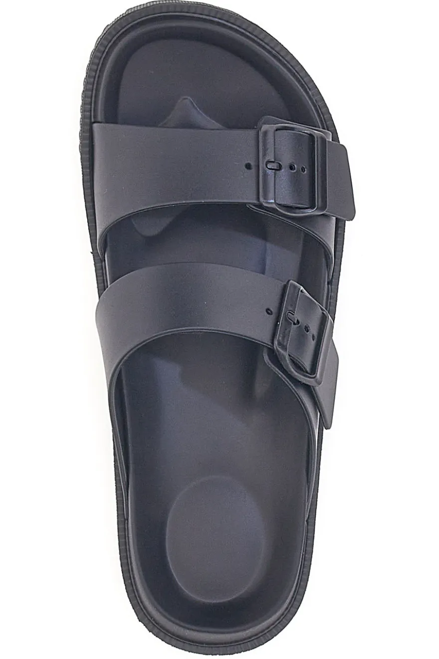 Ciabatte Nere Con Doppia Fascia 2T2L 72593