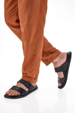 Ciabatte Nere Con Doppia Fascia 2T2L 72593