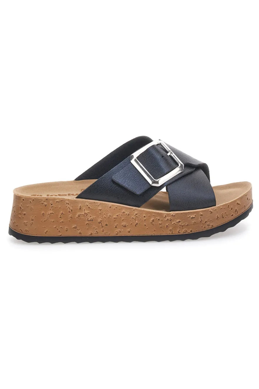 Ciabatte Nere Con Fasce Incrociate e Platform INBLU 42 PK