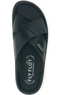 Ciabatte nere con fasce incrociate Fly flot 90780244ZZ