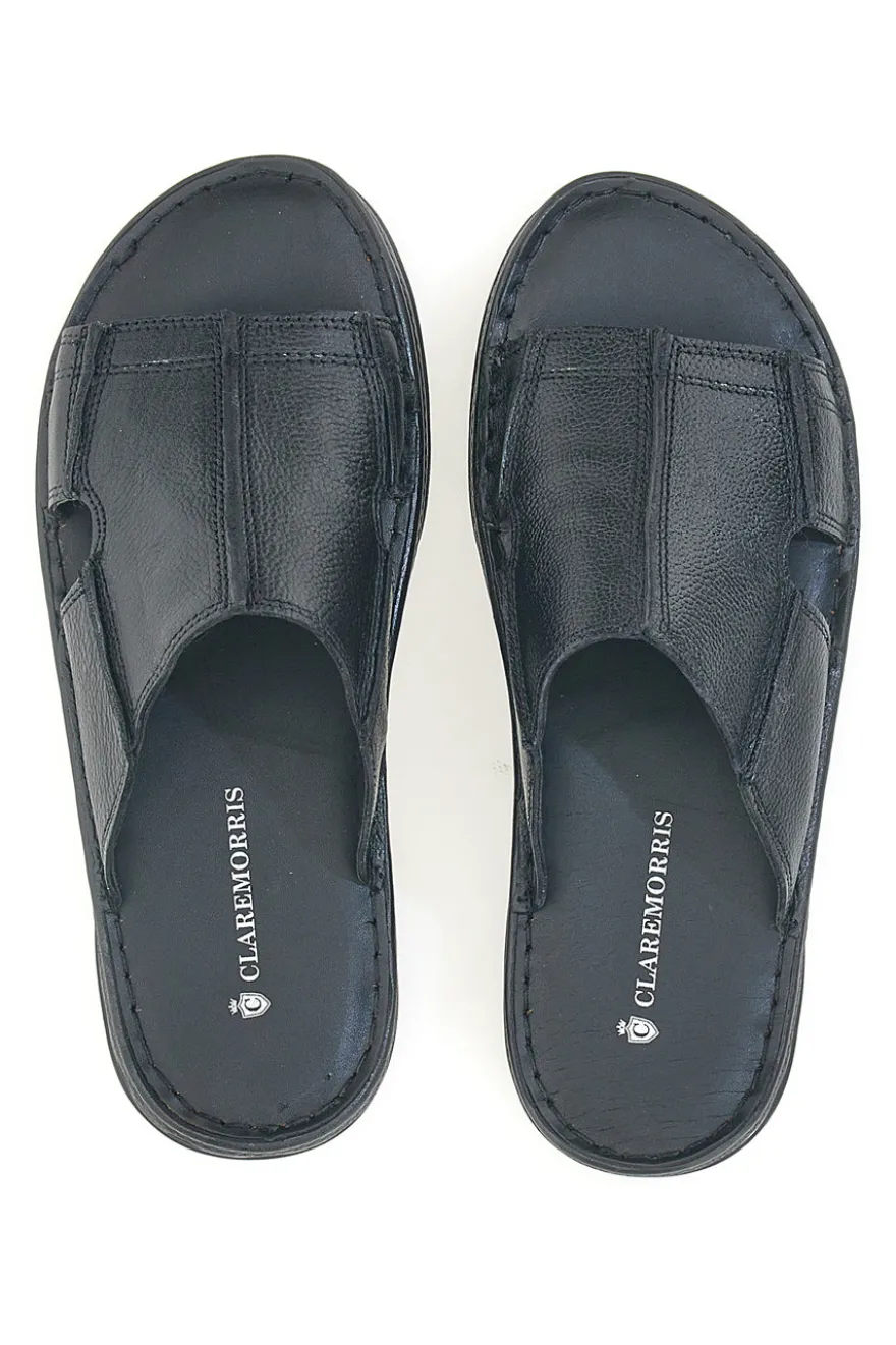 Ciabatte nere con fasce incrociate e suola comfort Claremorris 2014ZER