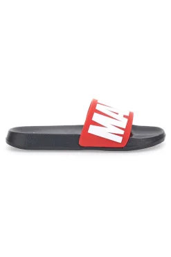 Ciabatte nere con fascia rossa logo Marvel Avengers R1010238S