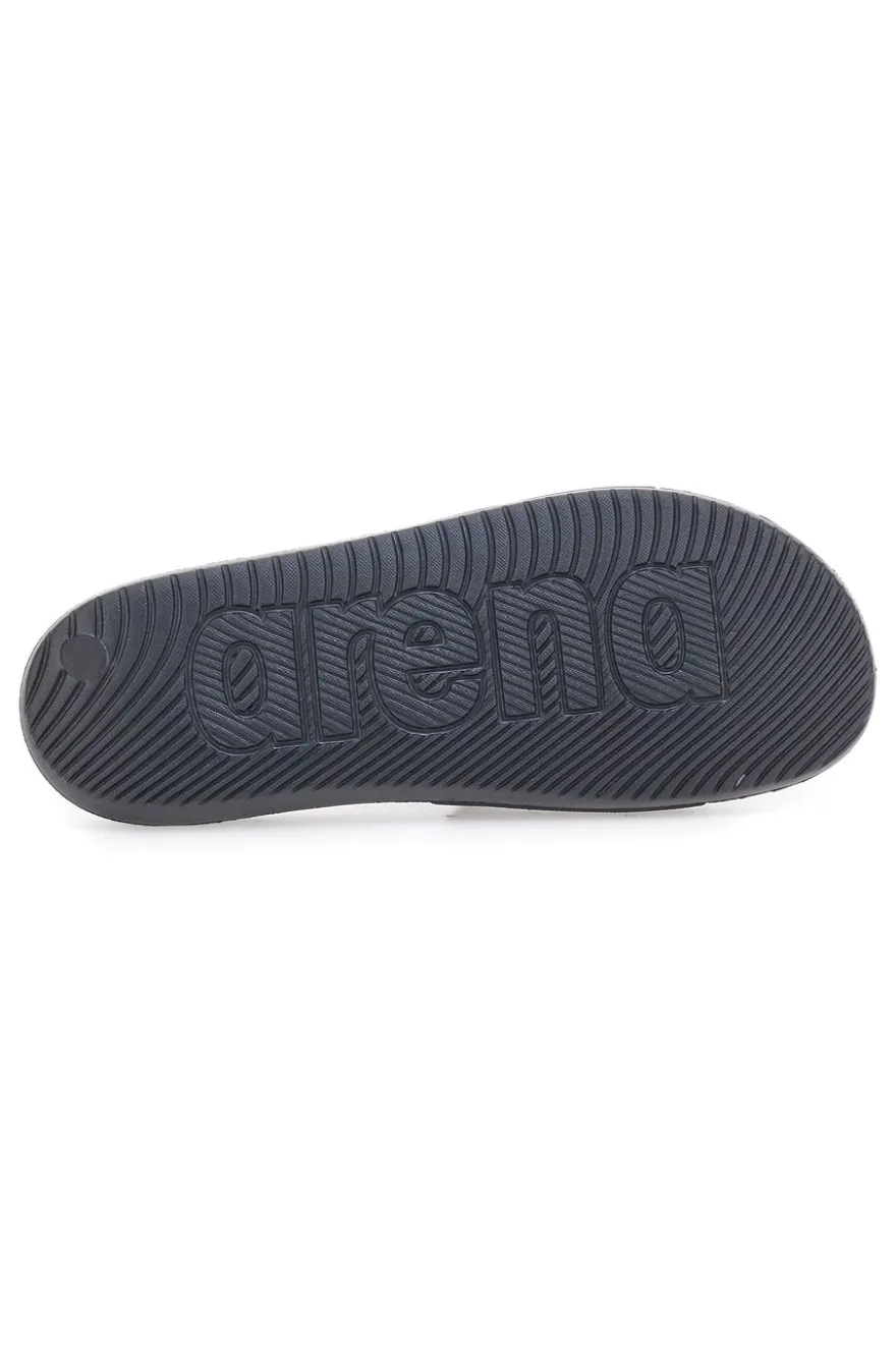 Ciabatte nere con fascia e logo bianco Arena
