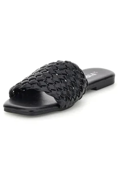 Ciabatte nere con fascia intrecciata The first chic PRE5410