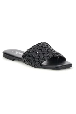 Ciabatte nere con fascia intrecciata The first chic PRE5410