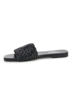 Ciabatte nere con fascia intrecciata The first chic PRE5410