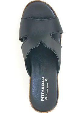 Ciabatte Nere Con Fascia in Pelle e Platform Alto PITTARELLO 342070428
