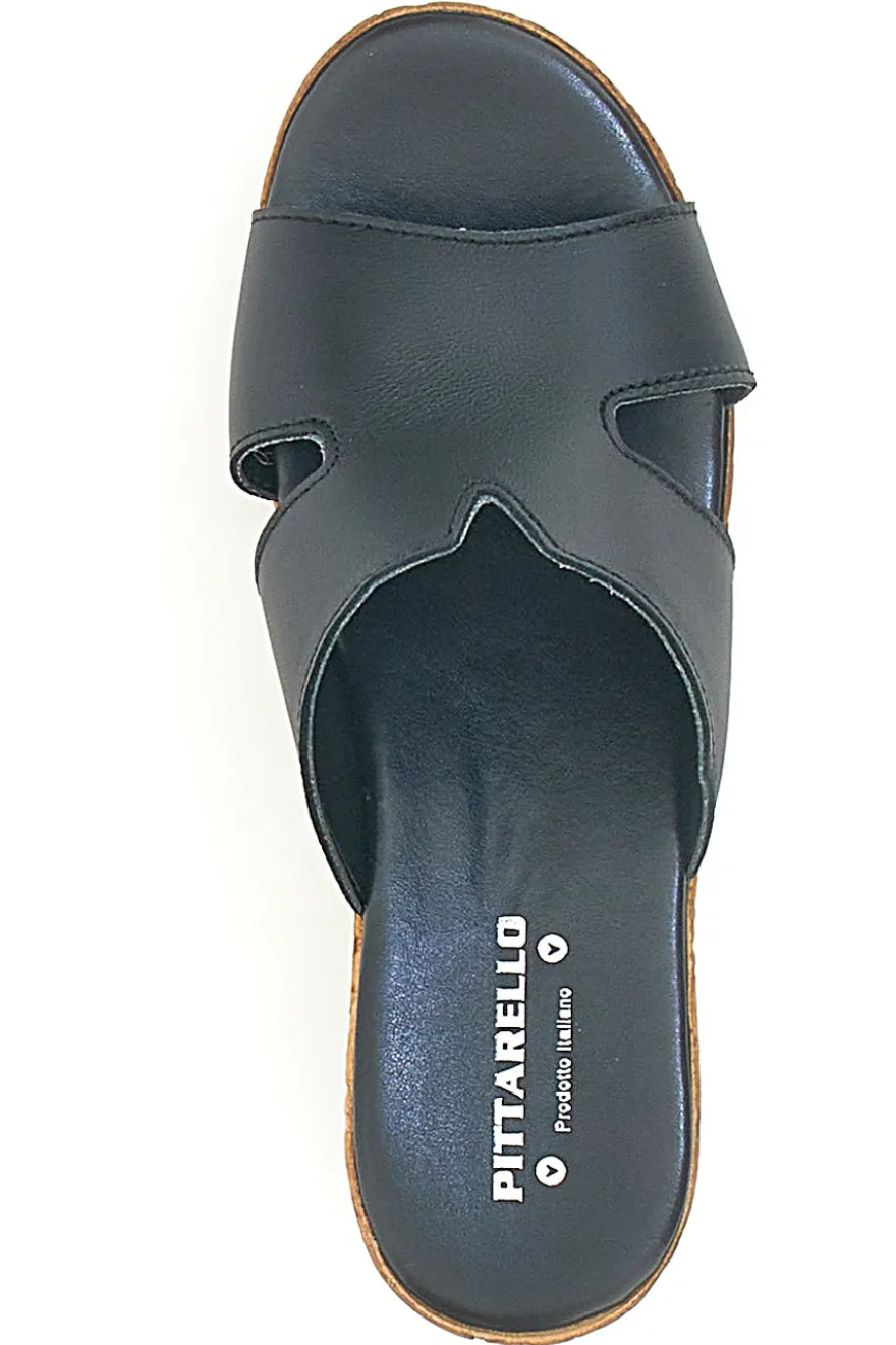 Ciabatte Nere Con Fascia in Pelle e Platform Alto PITTARELLO 342070428