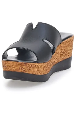 Ciabatte Nere Con Fascia in Pelle e Platform Alto PITTARELLO 342070428
