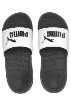 Ciabatte nere con fascia bianca Puma Popcat 20 Jr