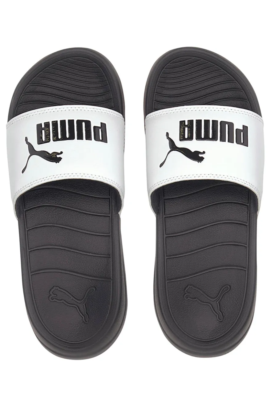 Ciabatte nere con fascia bianca Puma Popcat 20 Jr