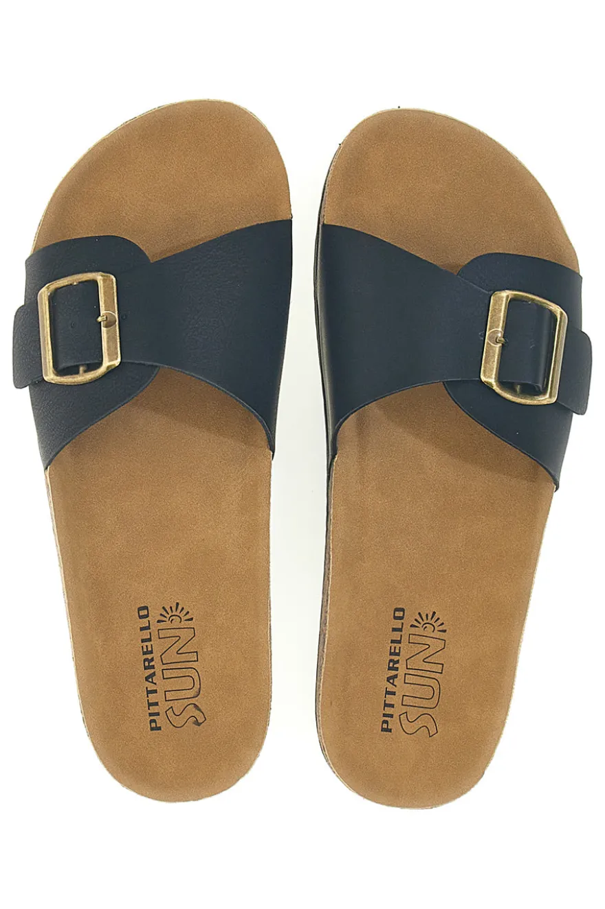 Ciabatte nere con fibbia Pittarello Sun AP26S1098
