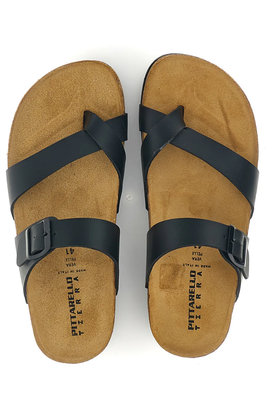 Ciabatte nere con fibbia Pittarello tierra 335A311SR