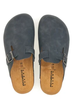 Ciabatte nere con fibbia in vera pelle Pittarello Tierra 335A013PR