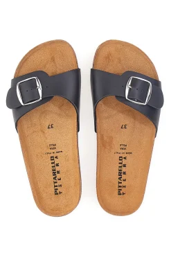 Ciabatte Nere con Fibbia Made in Italy PITTARELLO TIERRA 257A21030SR