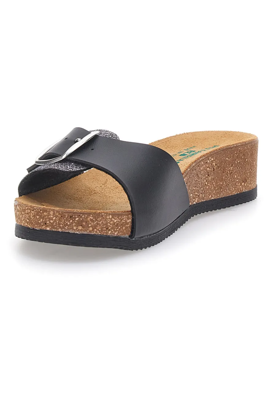 Ciabatte nere con fibbia regolabile PITTARELLO ECO 293A21030SR