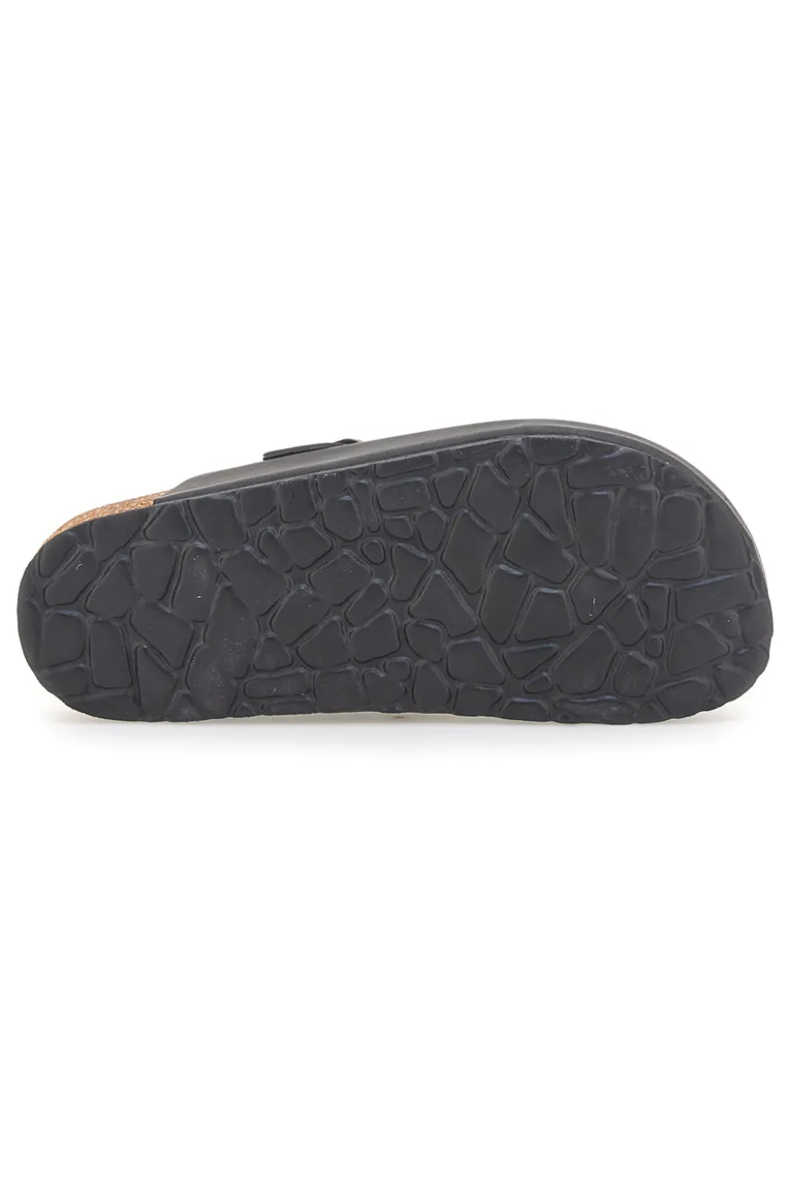 Ciabatte nere con fibbia in vera pelle Pittarello Tierra 335A013PR