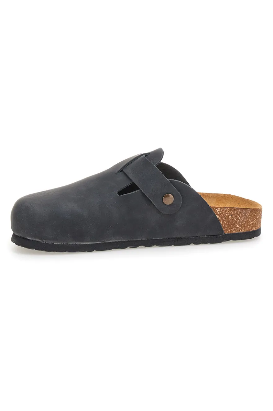 Ciabatte nere con fibbia in vera pelle Pittarello Tierra 335A013PR