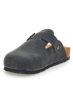 Ciabatte nere con fibbia in vera pelle Pittarello Tierra 335A013PR