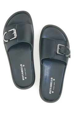 Ciabatte nere con fibbia in metallo Pittarello Love 36071926