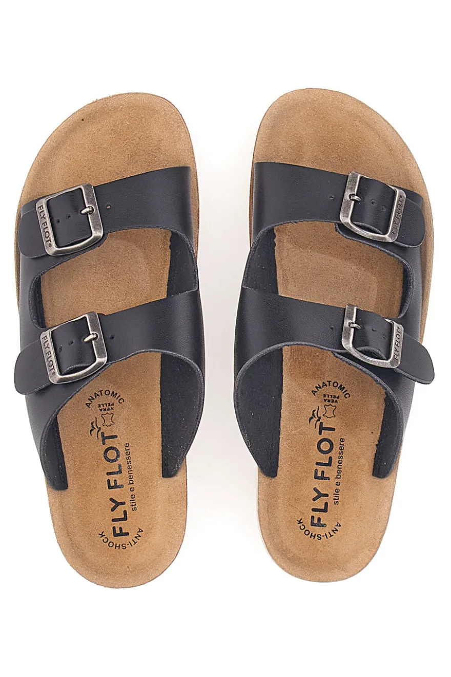 Ciabatte Nere Con Fibbie Fly Flot 42642