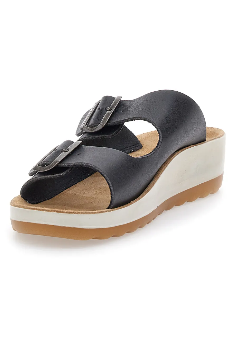 Ciabatte Nere Con Fibbie Fly Flot 42642