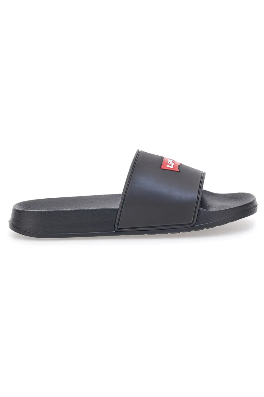 Ciabatte Nere Con Logo a Contrasto LEVI'S POOL