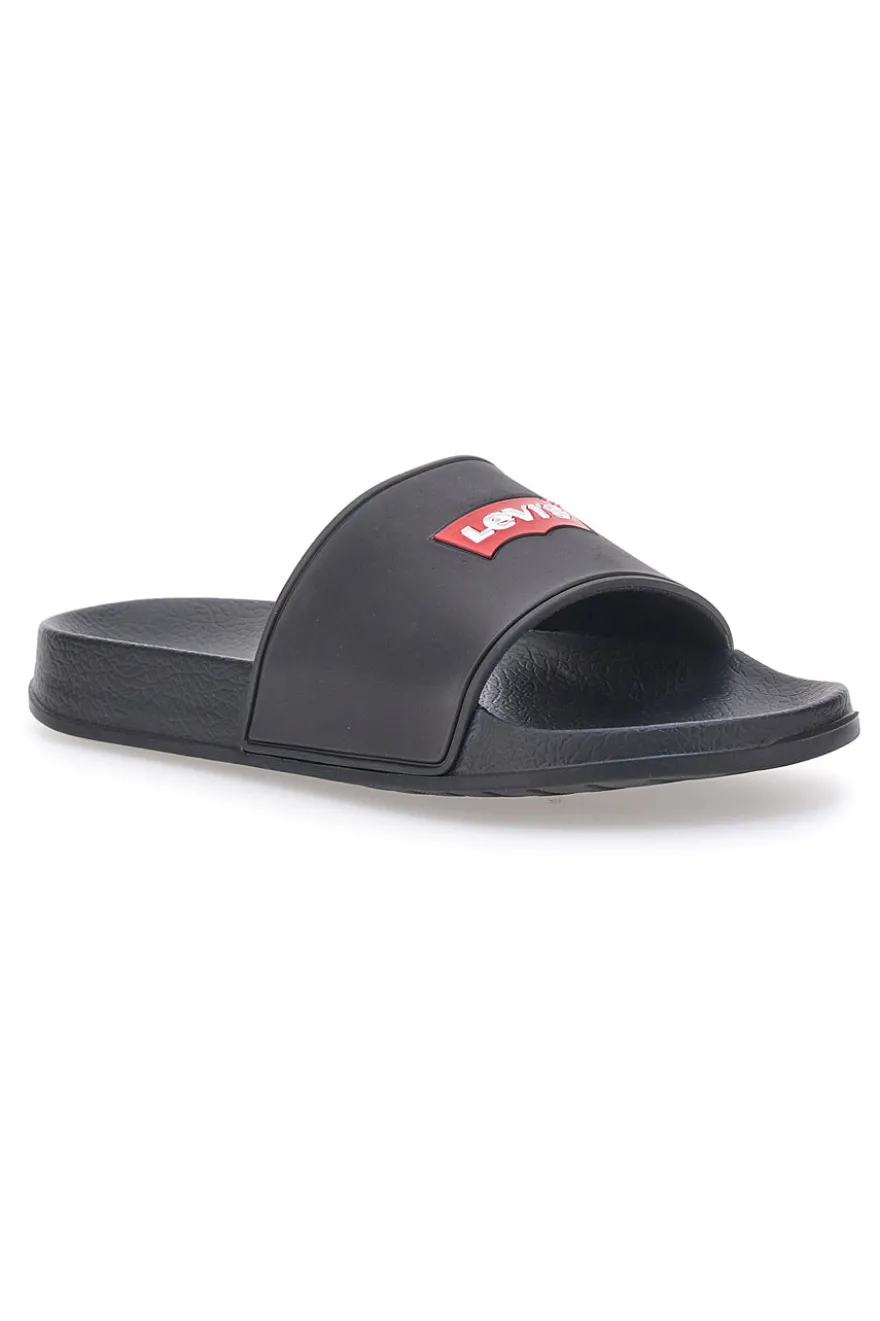 Ciabatte Nere Con Logo a Contrasto LEVI'S POOL